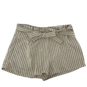 Love Tree Striped Paper Bag Shorts Medium